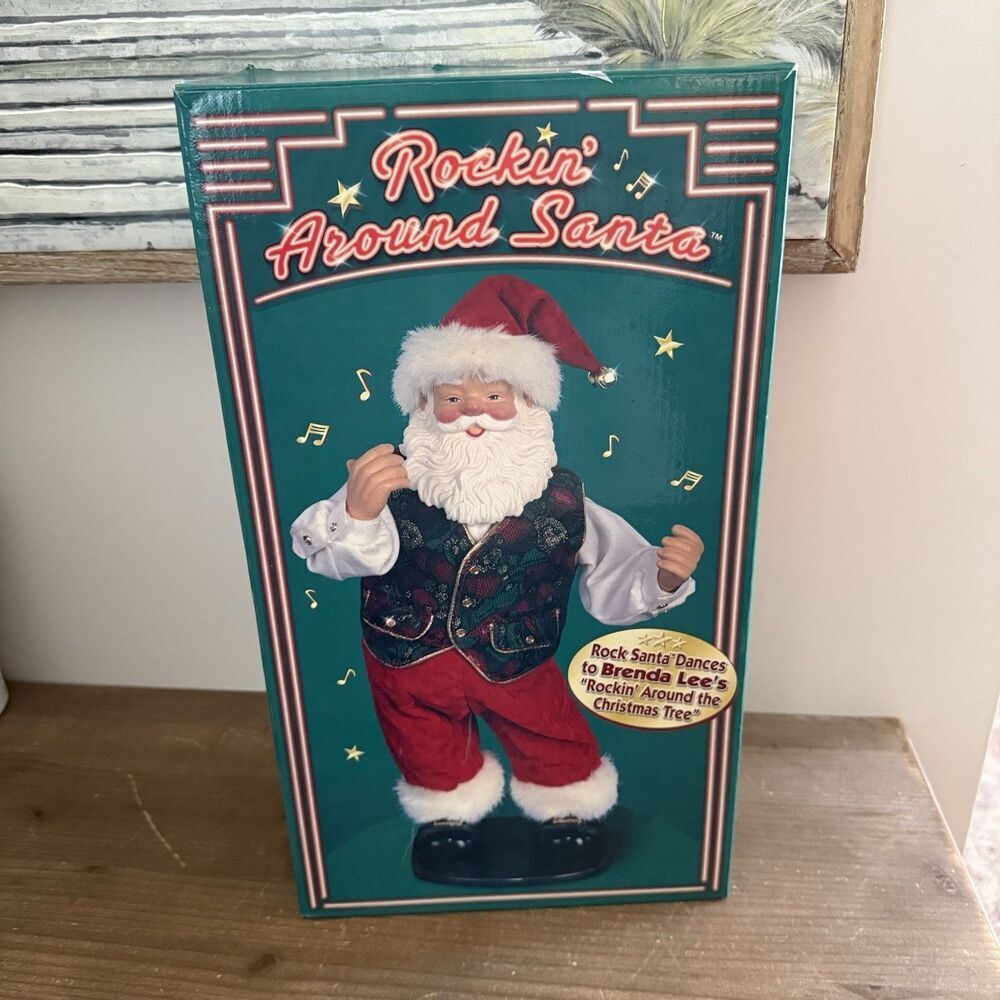 Rockin Around the Christmas Tree Dancing Santa 16" 1992 Works Brenda Lee